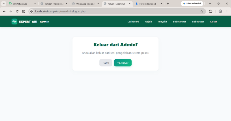 Halaman Keluar Admin