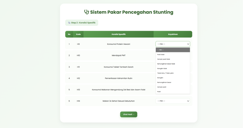 SISTEM PAKAR INTERVENSI PENANGANAN STUNTING PADA BALITA MENGGUNAKAN METODE CERTAINTY FACTOR BERBASIS WEB