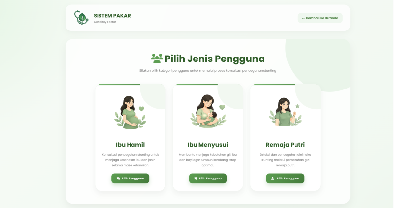 SISTEM PAKAR INTERVENSI PENANGANAN STUNTING PADA BALITA MENGGUNAKAN METODE CERTAINTY FACTOR BERBASIS WEB