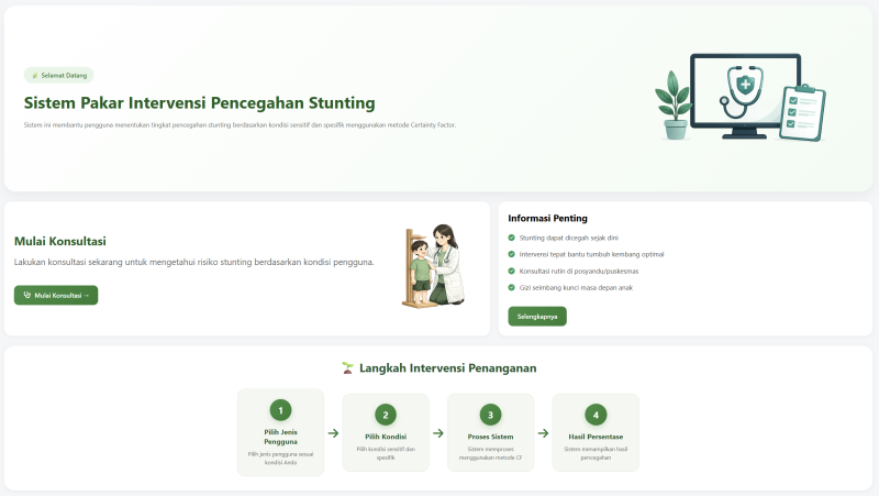 SISTEM PAKAR INTERVENSI PENANGANAN STUNTING PADA BALITA MENGGUNAKAN METODE CERTAINTY FACTOR BERBASIS WEB